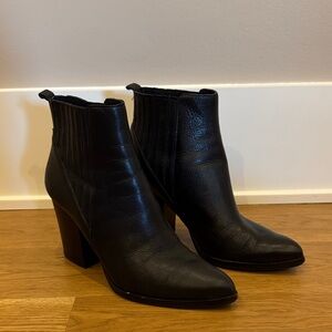 Marc Fisher Black Leather Ankle Booties